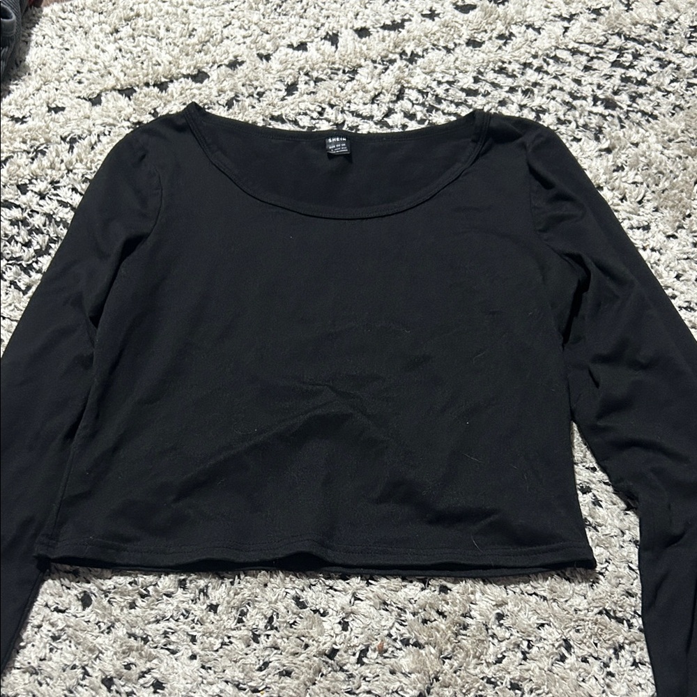 SHEIN Black Long Sleeve Top